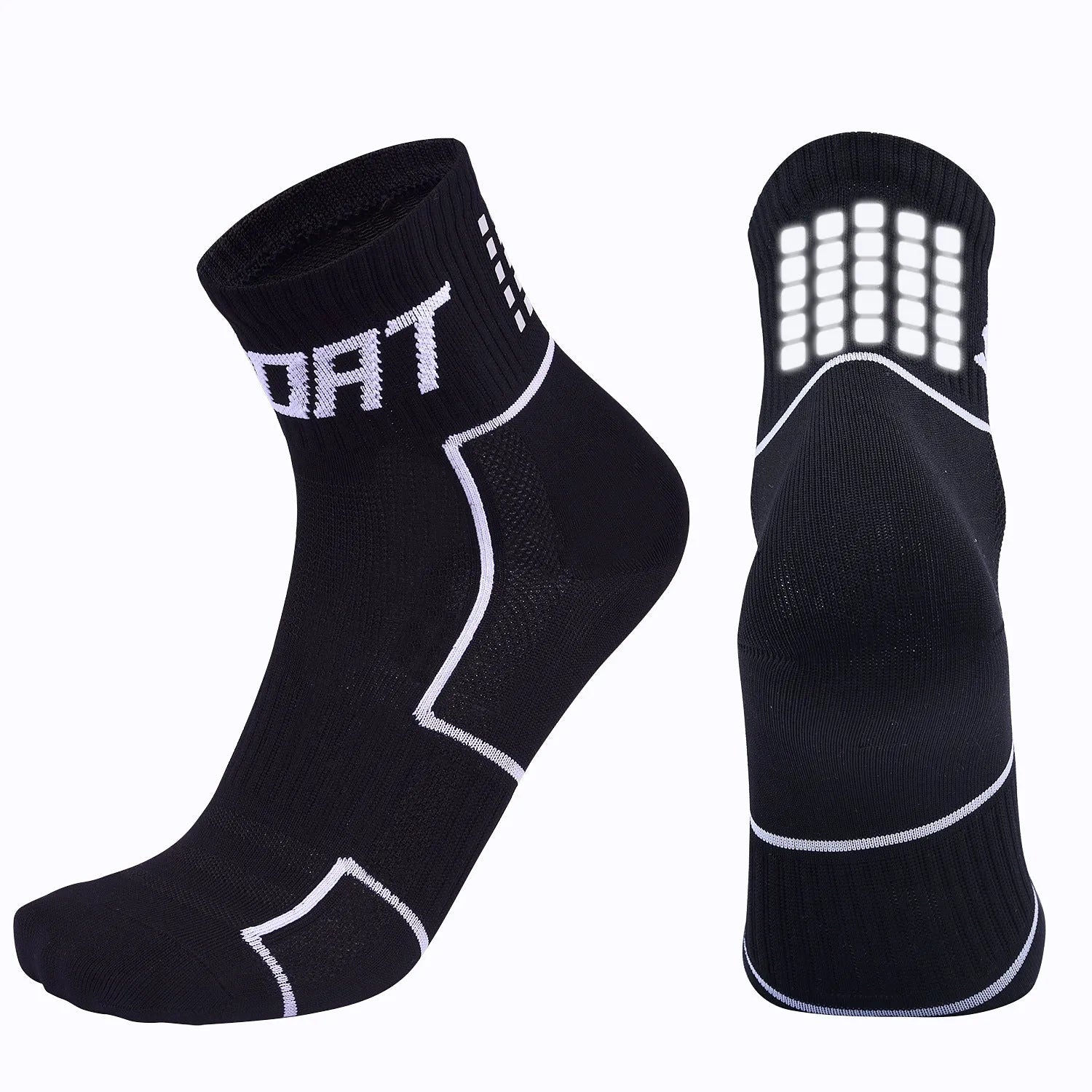 Reflective cycling socks in orange – nylon silk anti-friction bicycle socks with medium thickness