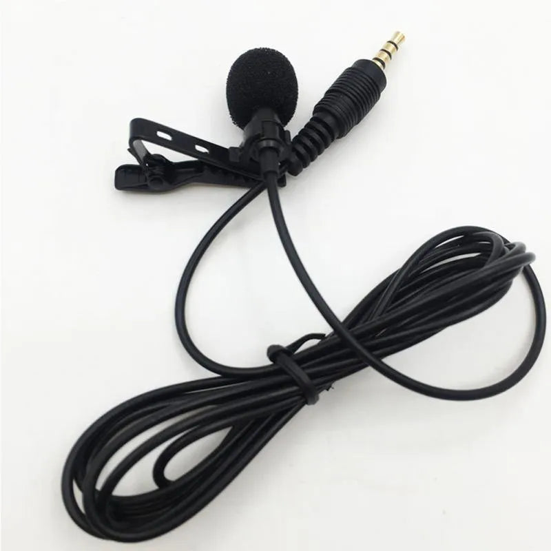 Portable clip condenser microphone with metal shell and 3.5mm plug for mobile phone recording