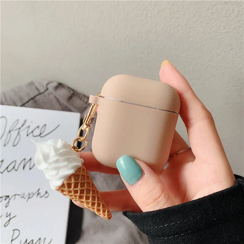 Transparent silicone protector case for Apple Airpods 2 wireless earbuds in cylinder design