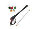 Black M22 lengthened pressure washer gun with all copper head, extension rod, and 5-color nozzle set for 4000 PSI cleaning