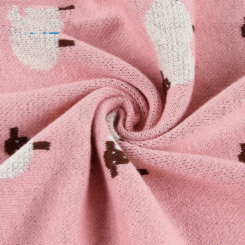 100x80cm baby sheepskin blanket in pink or grey made from 100% cotton fabric