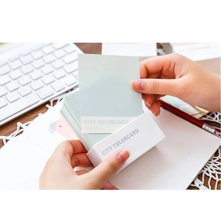 Creative City Colour memo note pad showing one of four designs, sized 75mm by 95mm.