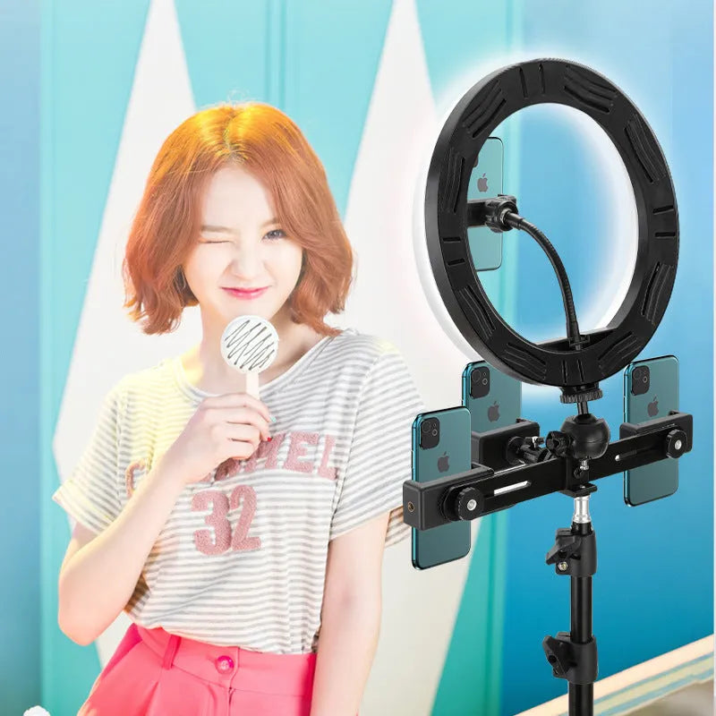 10 inch ring selfie beautifying light with 19cm metal bracket for smartphones