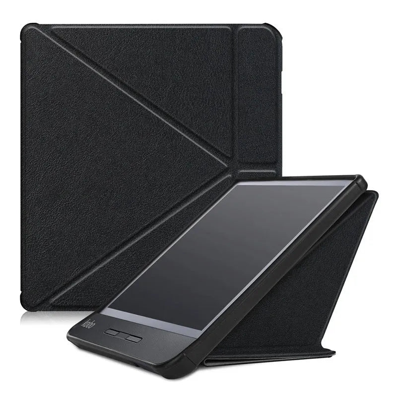 Kobo Forma anti-fall leather cover in Galaxy colour showing sleep function