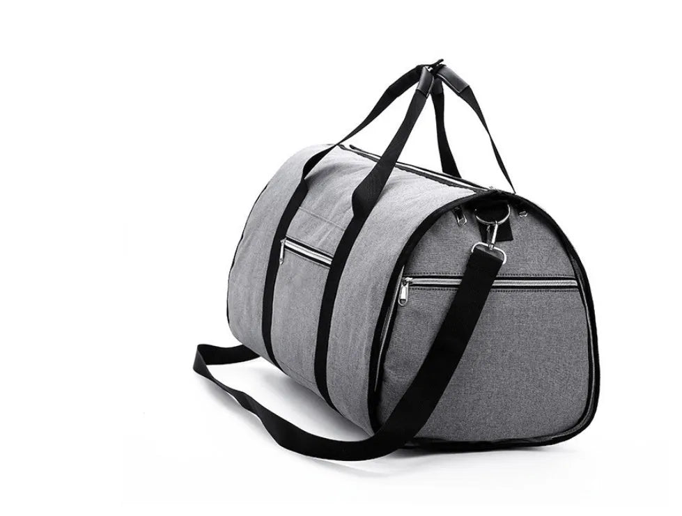 Medium cylinder-shaped travel holdall in oxford cloth, shown in one of four colour options.