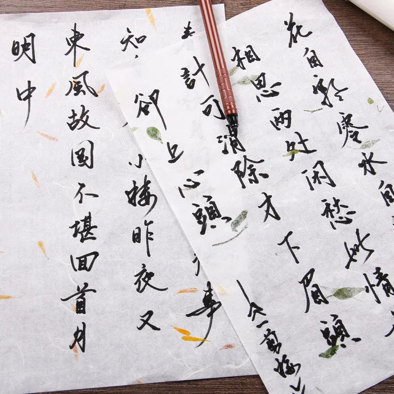 Traditional Chinese painting paper set with floral patterns in four colour variations