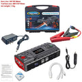 Portable automobile emergency jump starter in ABS toolbox with LED flashlight
