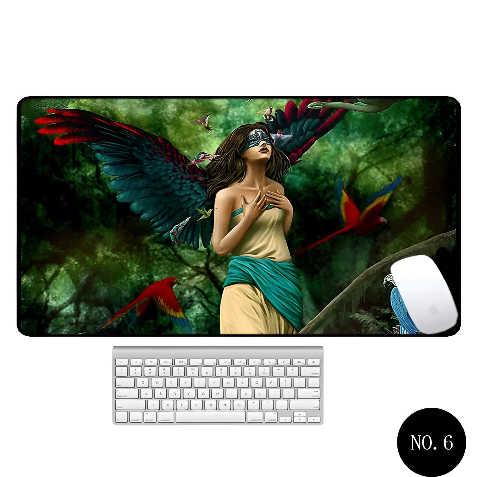 Angel pattern large non-slip mouse pad 300x600mm rubber cloth desk mat with thermal transfer design