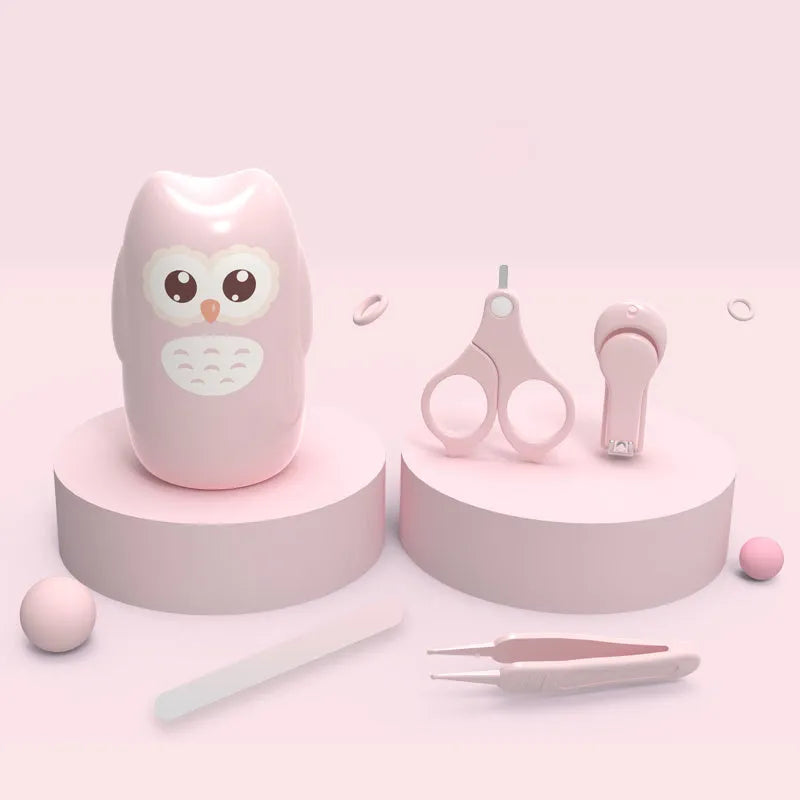 Baby nail clippers set with safety guard and three coloured nail files for newborn care