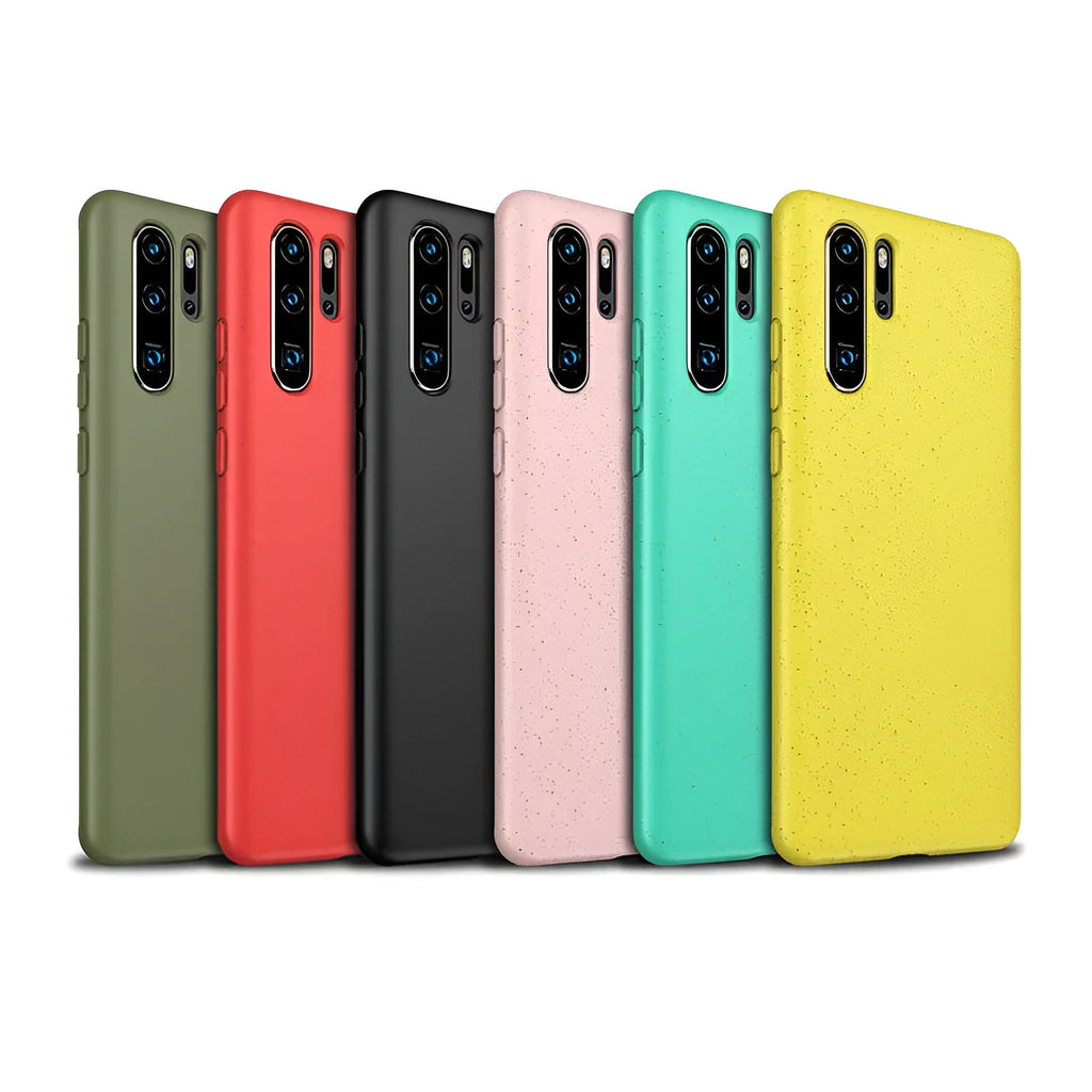 Huawei P30 mobile phone TPU case in Army Green colour, showing the simple back cover design.