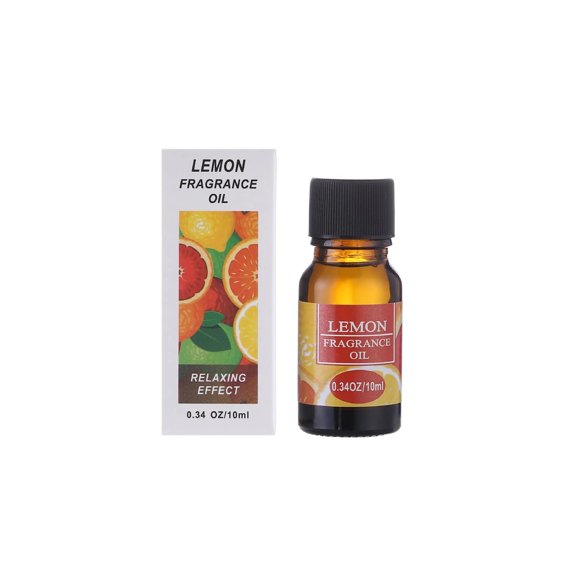 Set of 12 small glass bottles of aromatherapy essential oil, 10ml each, with labels showing Lavender, Rose, Lemon, and other fragrances.
