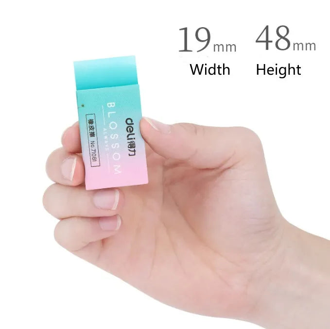 Cute translucent rubber eraser with soft edges, 4.8 cm long, for school pencil use