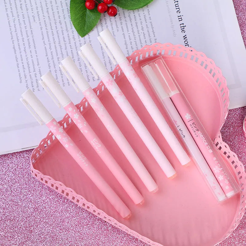 Sakura gel pen set showing 0.38mm and 0.5mm tip sizes in boxed presentation with plastic barrels