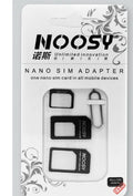 Three-piece SIM card kit with removal tool and adapter frames in black and white colour options