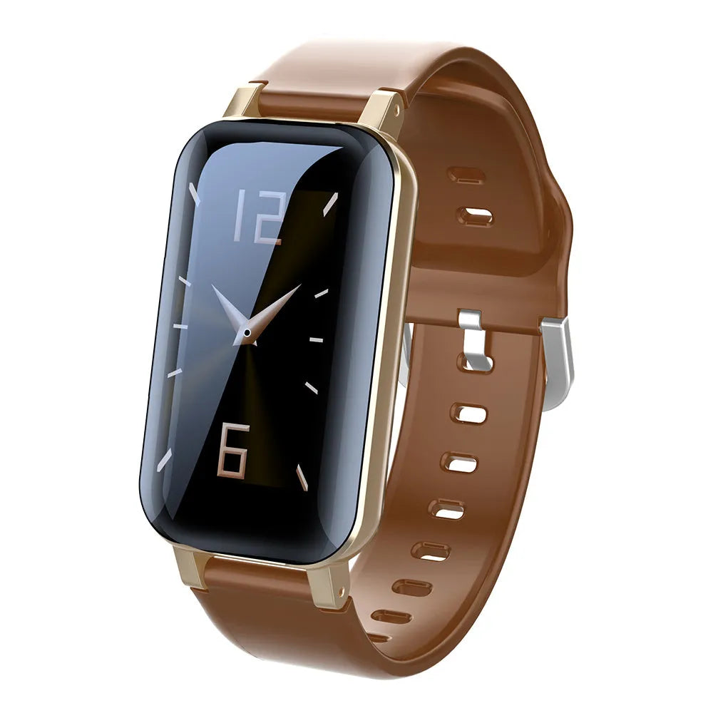 Call Bracelet smart bracelet for heart rate monitoring in Black, Blue, or Coffee colour.