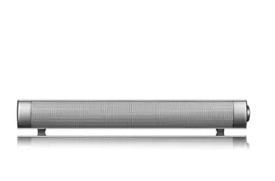 Echo Wall Sound Bar with Bluetooth, FM radio, and remote control in black finish, measuring 420mm length