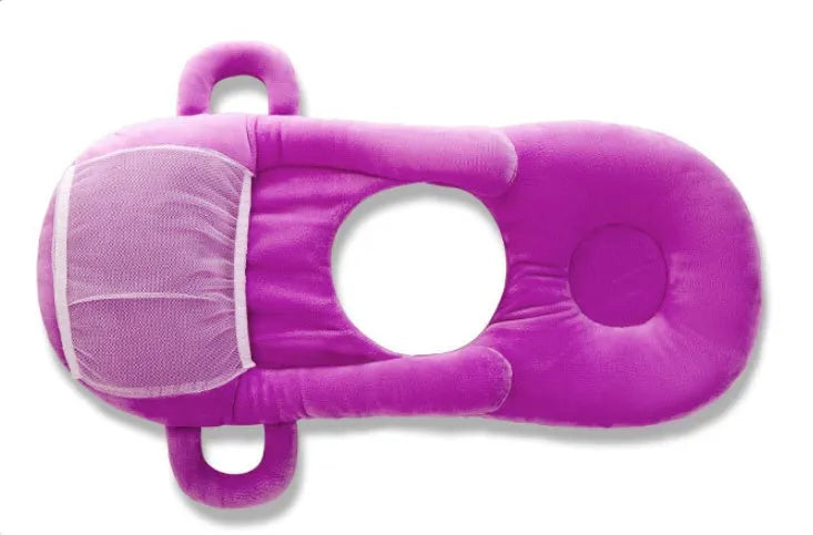 Plush confinement baby feeding pillow in soft colours, measuring 30cm by 42cm.