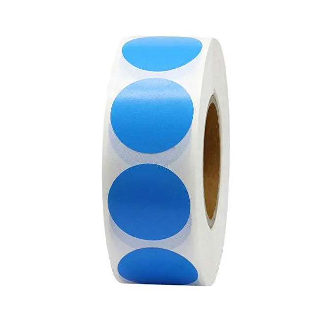 500 Pcs/Roll Chroma colour code point label stickers 2.5cm round with ten colour options