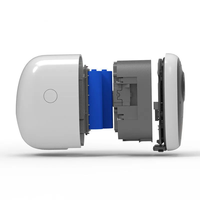 W8 outdoor waterproof battery network camera with 1080P resolution and 2.8mm lens mounted on exterior wall