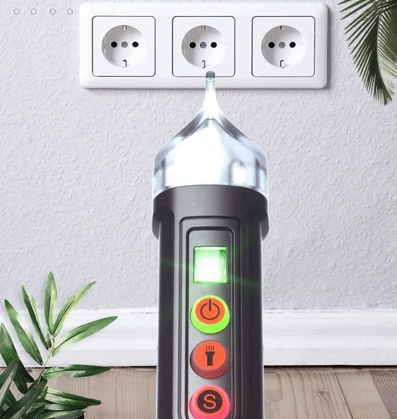 Black intelligent checkpoint test pencil for electrical line detection with sound and light alerts