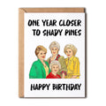 Modern printed birthday greeting card with a selection of coloured envelopes: yellow, purple, pink, red, and kraft paper.