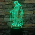 3D LED night light with laser-engraved acrylic plate showing dual-ring light pattern, on an ABS base.