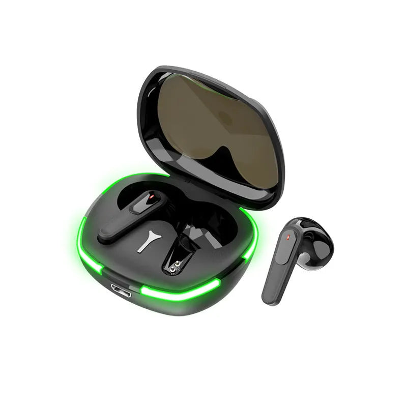 Black Pro60 wireless Bluetooth headphones with matte finish and portable charging case