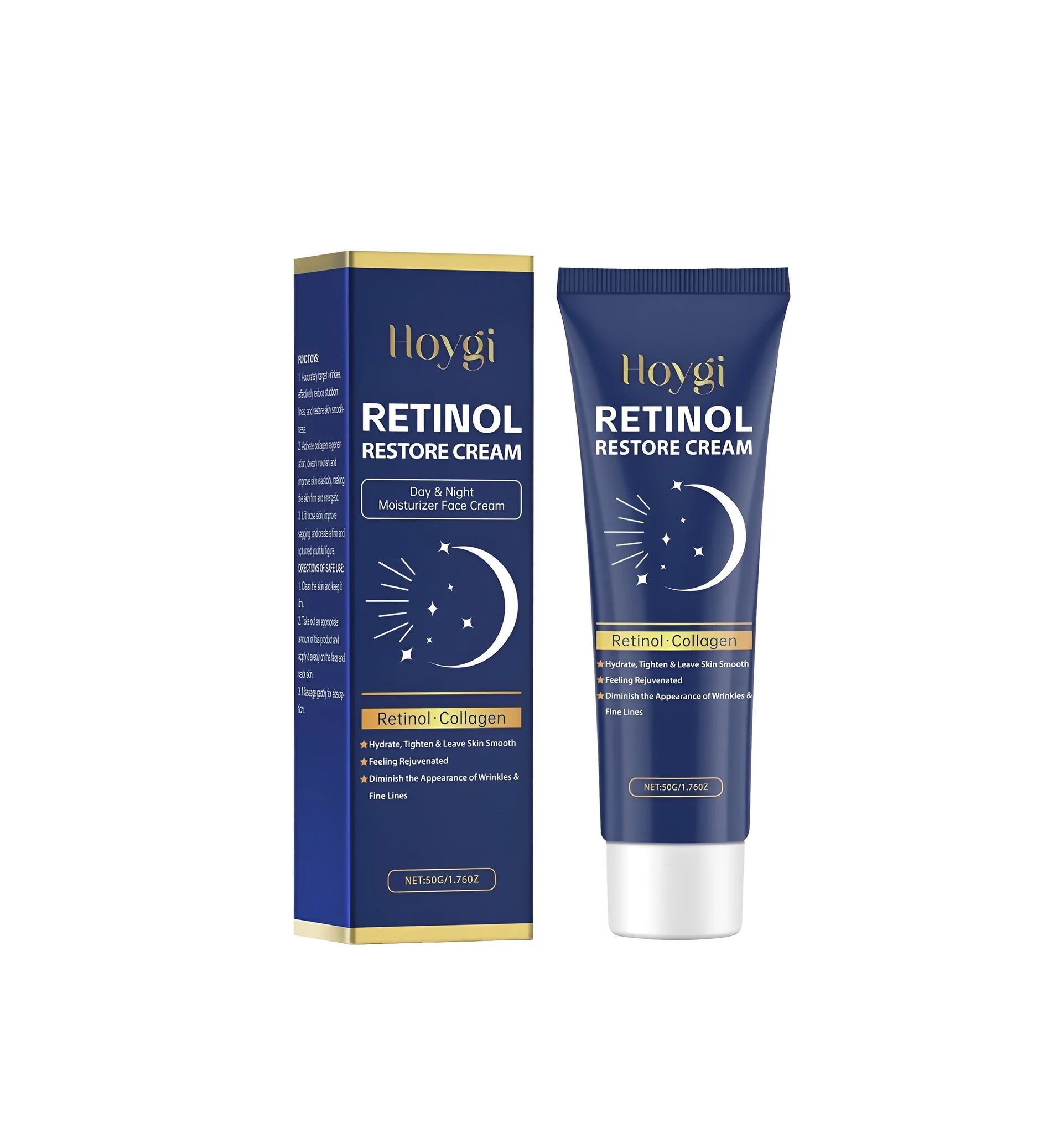 A 50g pot of Retinol Restore Firming Cream with hyaluronic acid and collagen.