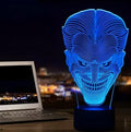 USB-powered 3D acrylic LED table lamp showing colourful gradient lighting on a desk.
