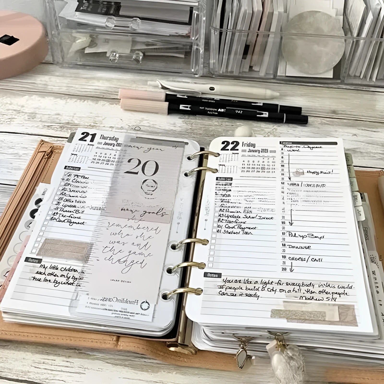Life Area Simple Planning Toolkit notebook in black with coated paper pages European style