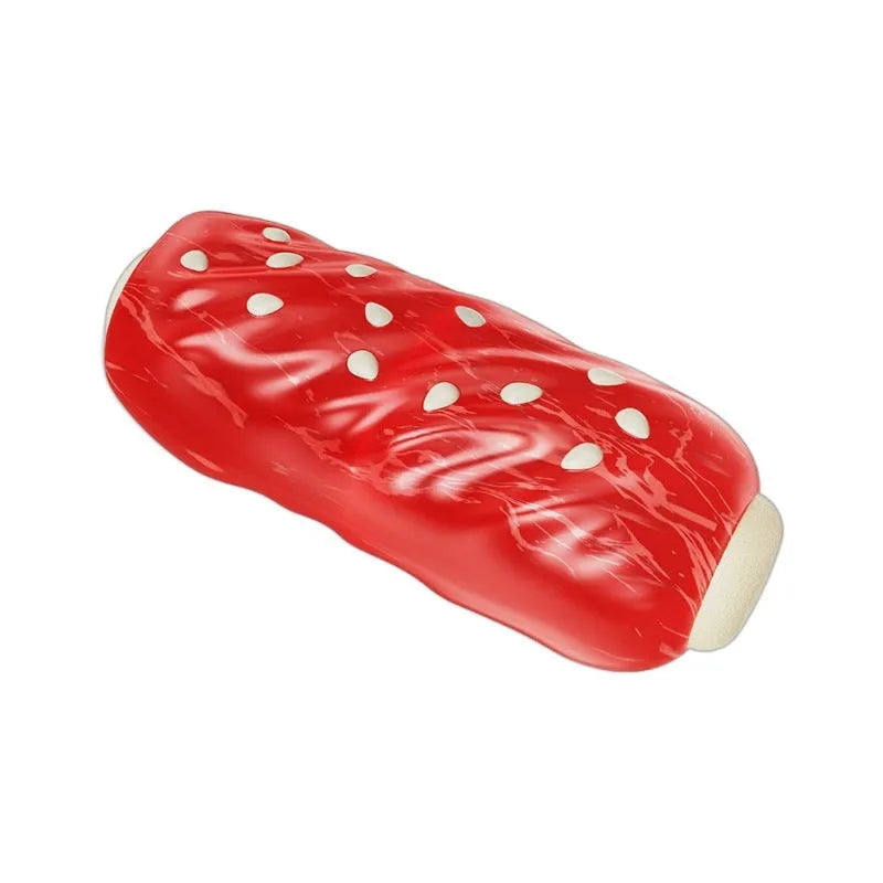Plastic molar rod dog chew toy in a primary colour for small dogs.