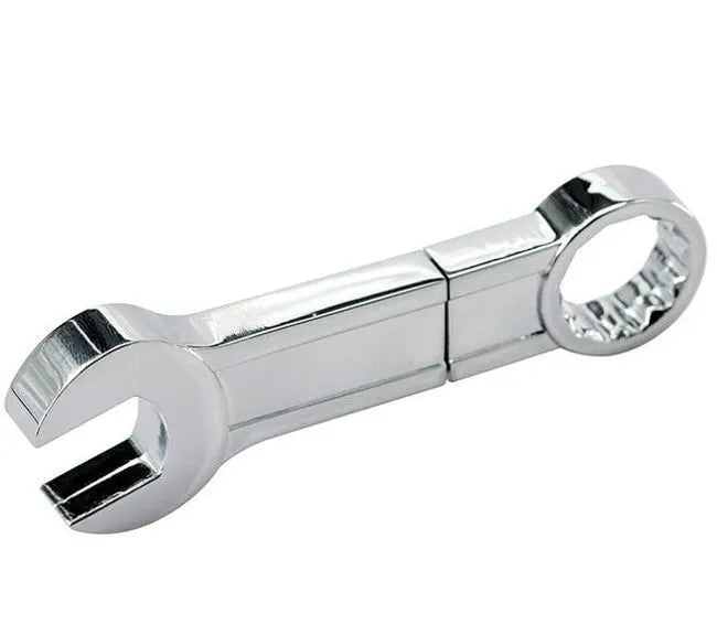 Double-headed plum blossom metal wrench USB 3.0 flash drive in white