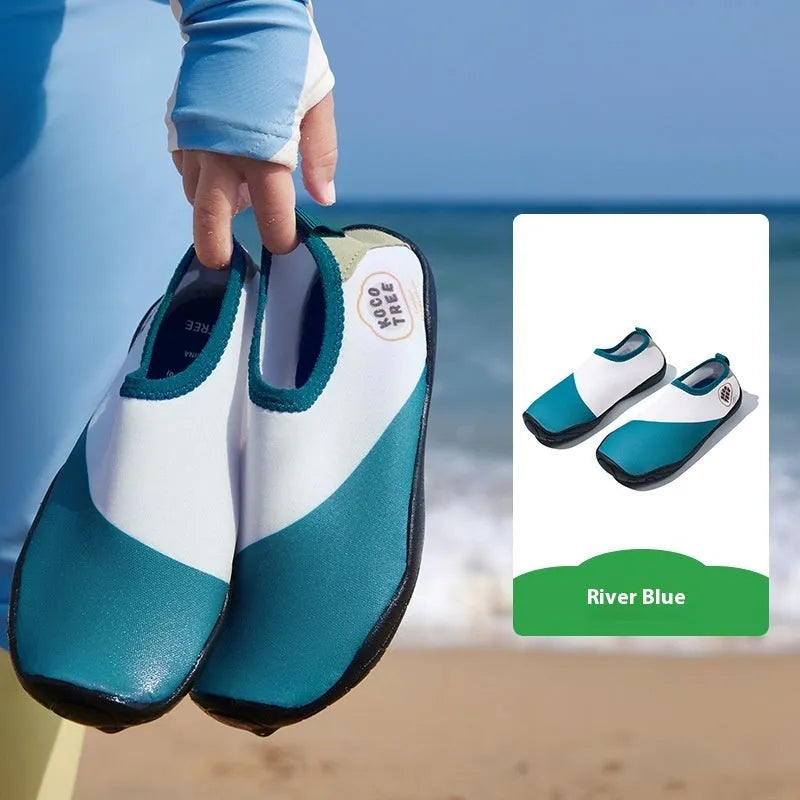 Children's anti-slip beach shoes in Edo purple with rubber sole and breathable upper