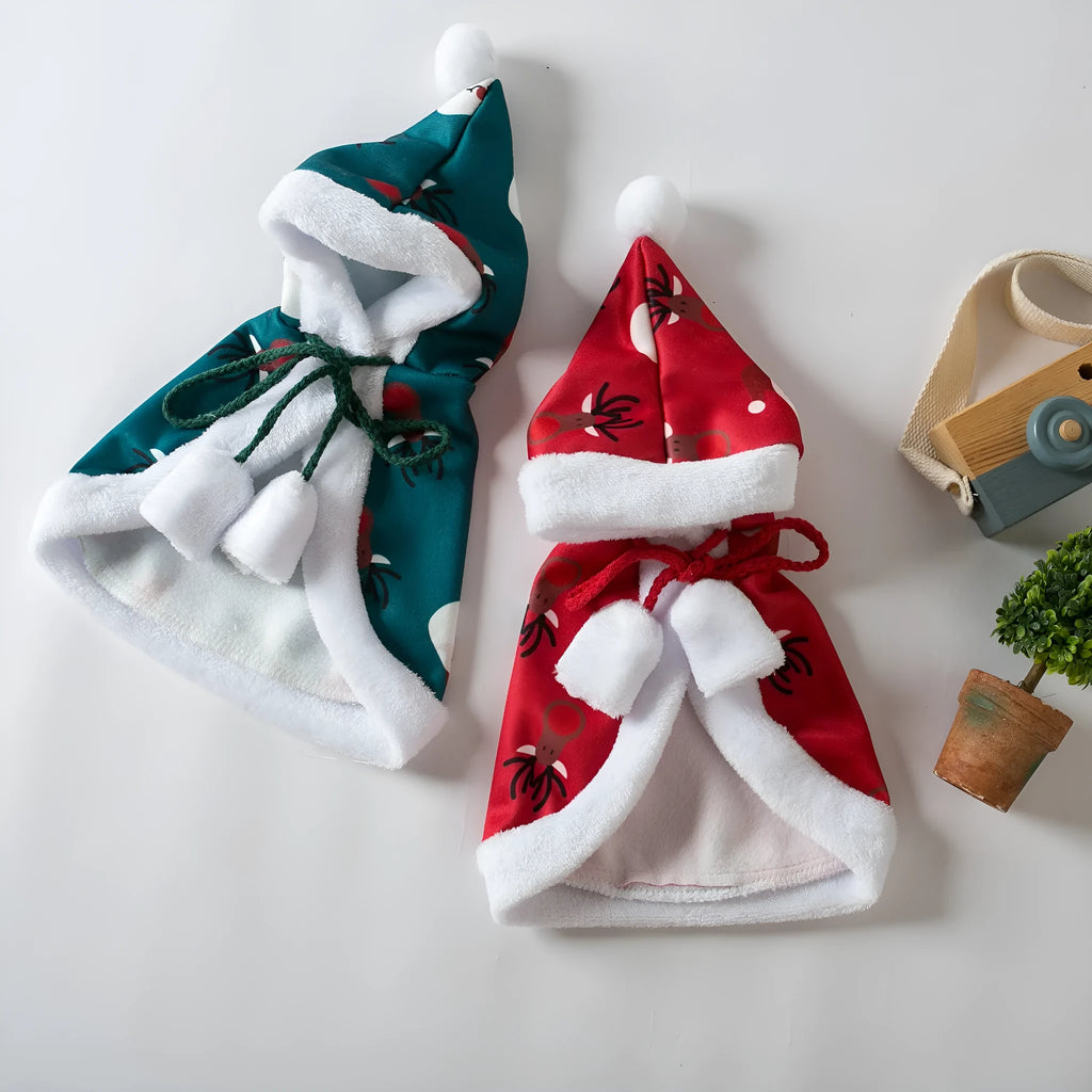 Red deer design Christmas cape cloak for cats in S, M, L sizes