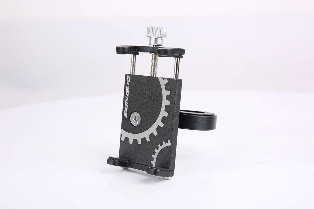Aluminium alloy bicycle phone holder in black, red or titanium colour options