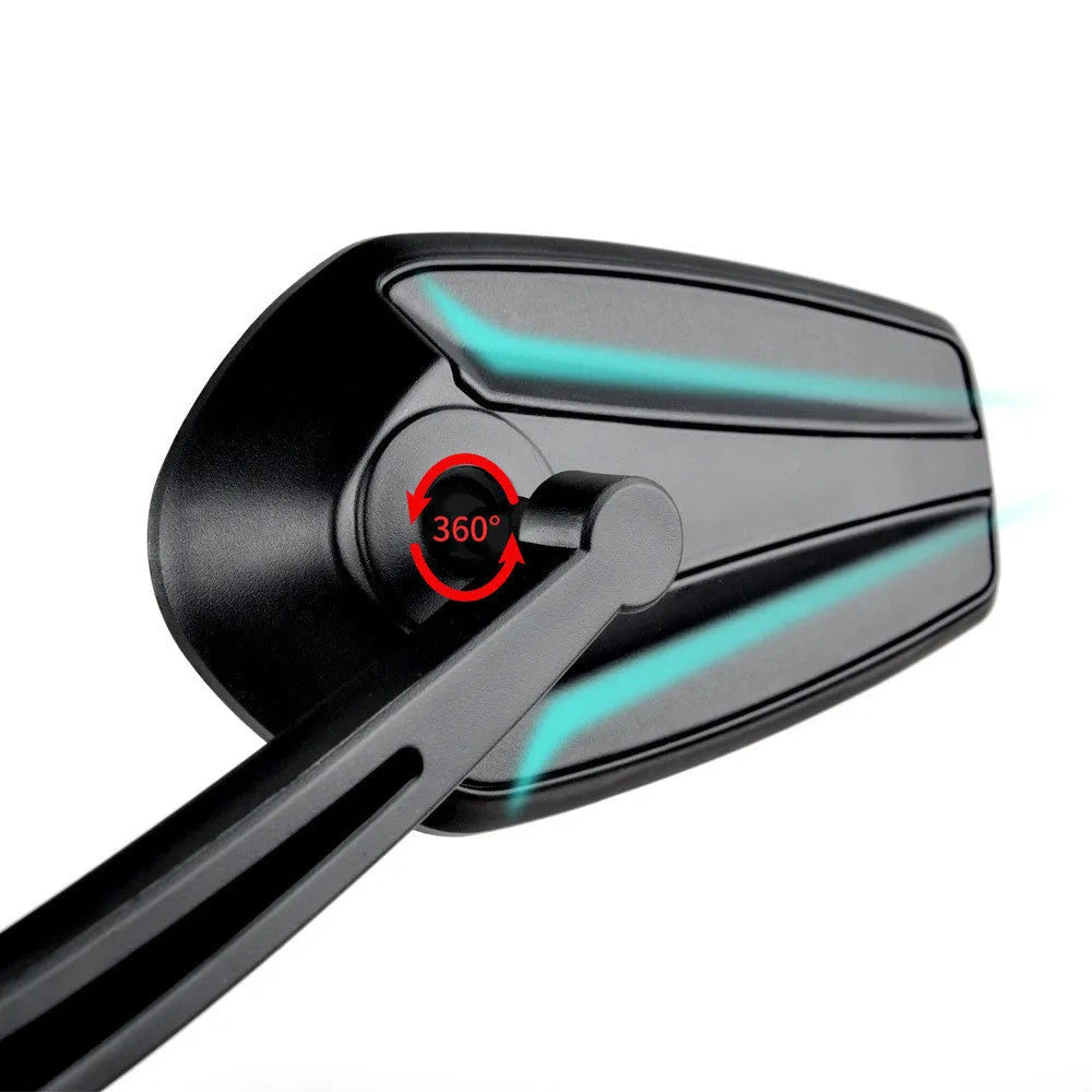 HD wide angle convex rearview mirror for bicycle with aluminium base clamped to handlebar