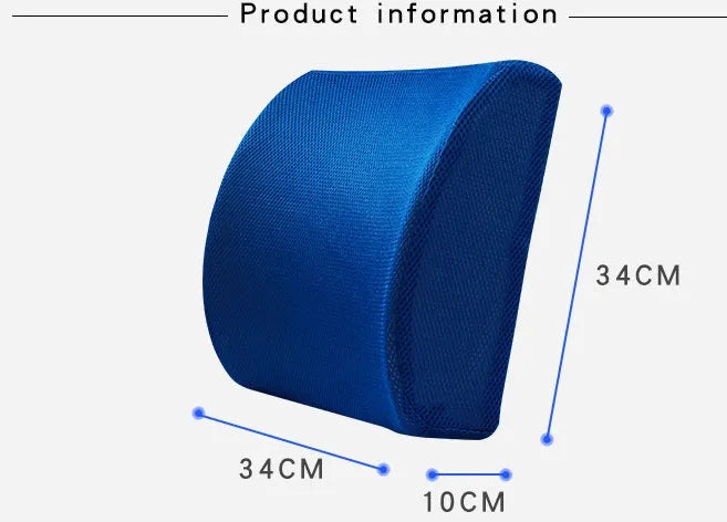 Breathable ice mesh memory cotton car lumbar support cushion, beige, for driving and office seating