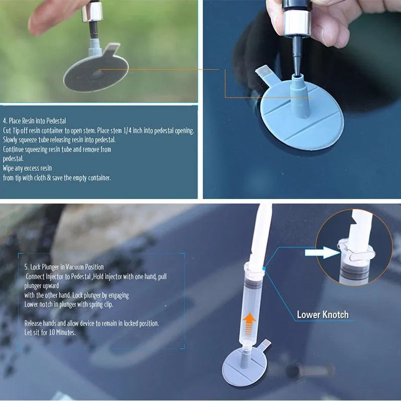 Sikeo DIY car windshield repair kit 58g plastic and rubber construction