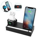 Black eight-port wireless charging bracket with USB ports and fireproof ABS+PC construction