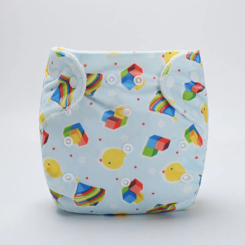 Baby cloth diaper pants in cartoon print, polyester fibre reusable nappy cover for 0-3 years
