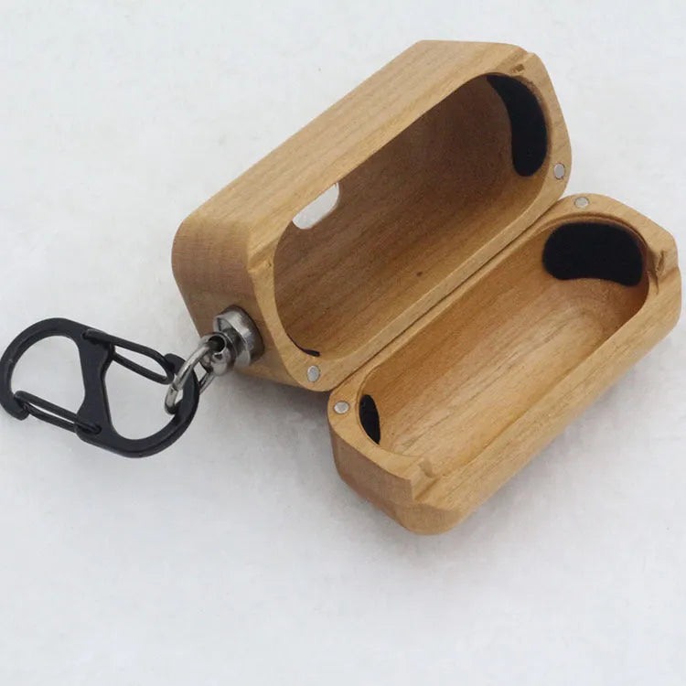 Wooden earphone shell back cover for AirPods Pro and AirPods 3 generation in natural wood finish