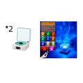 Retro Bluetooth speaker with rotating transparent turntable and RGB projection lighting effects