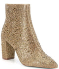 Rhinestone pointed toe fashion ankle boots with non-slip rubber sole, gold colour, available in multiple sizes and colours