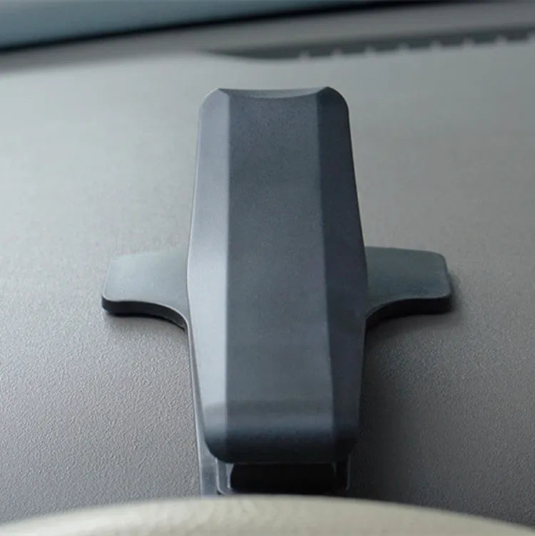 Rotary dashboard car phone holder in black with non-slip silicone clip for smartphones up to 6.5 inches