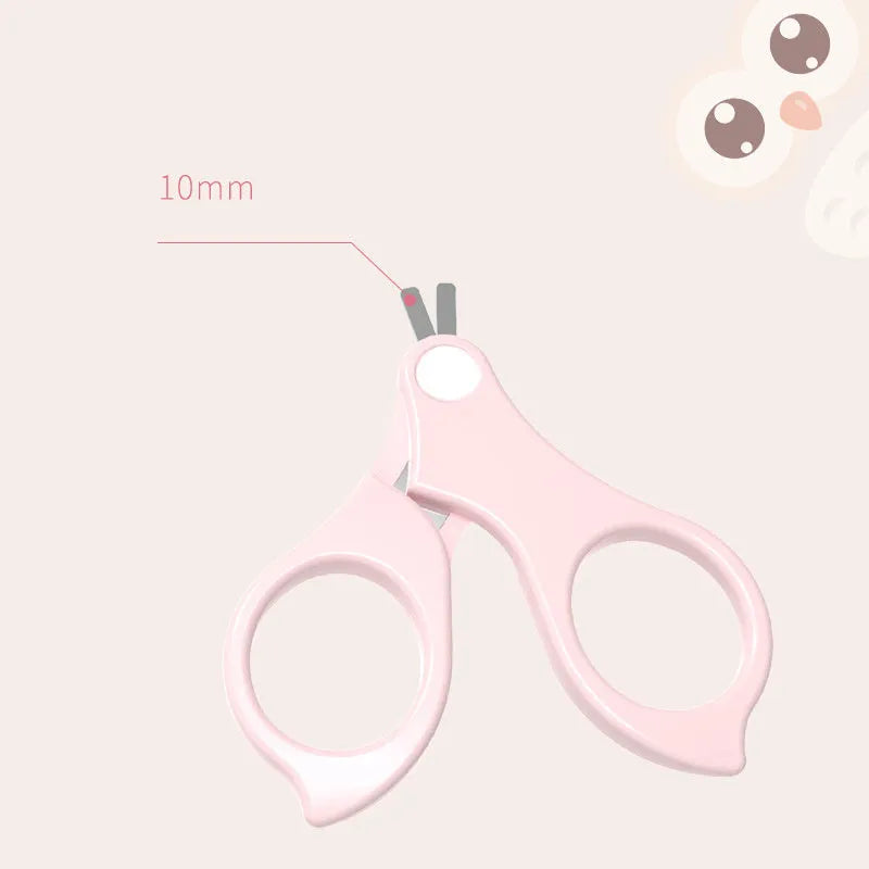 Baby nail clippers set with safety guard and three coloured nail files for newborn care