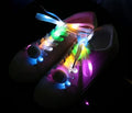 Nylon luminous shoelace glowing in dark on sneakers