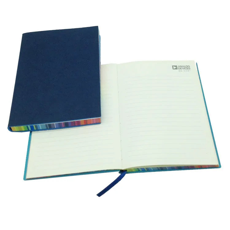 Colorful Rainbow Side A5 PU leather cover notebook with 100g Daolin paper and lock-line binding
