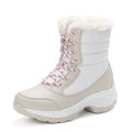 Velvet high-top women's snow boots waterproof umbrella cloth upper round toe wedge heel winter footwear