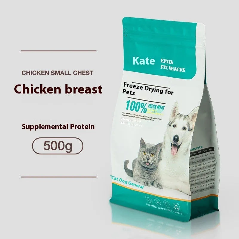 500g bag or can of freeze-dried chicken cat treats, high-grade nuggets without shreds