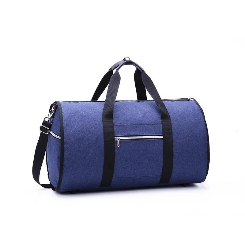 Medium cylinder-shaped travel holdall in oxford cloth, shown in one of four colour options.
